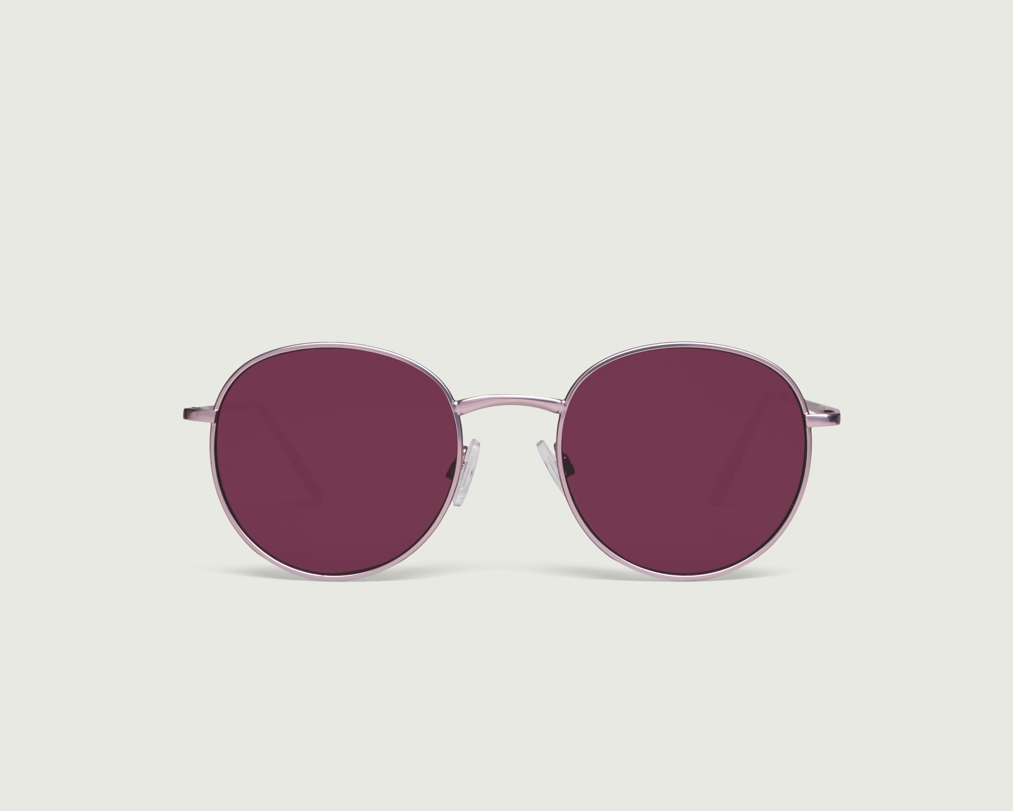 Plum::Jett Sunglasses round pink metal front