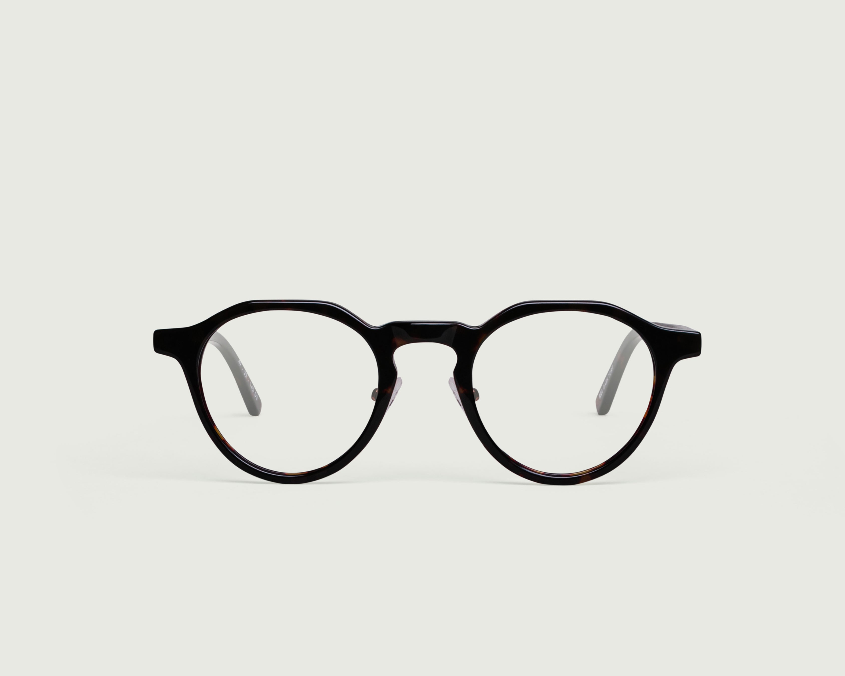 Dark Tort::Rei Eyeglasses round tort acetate front