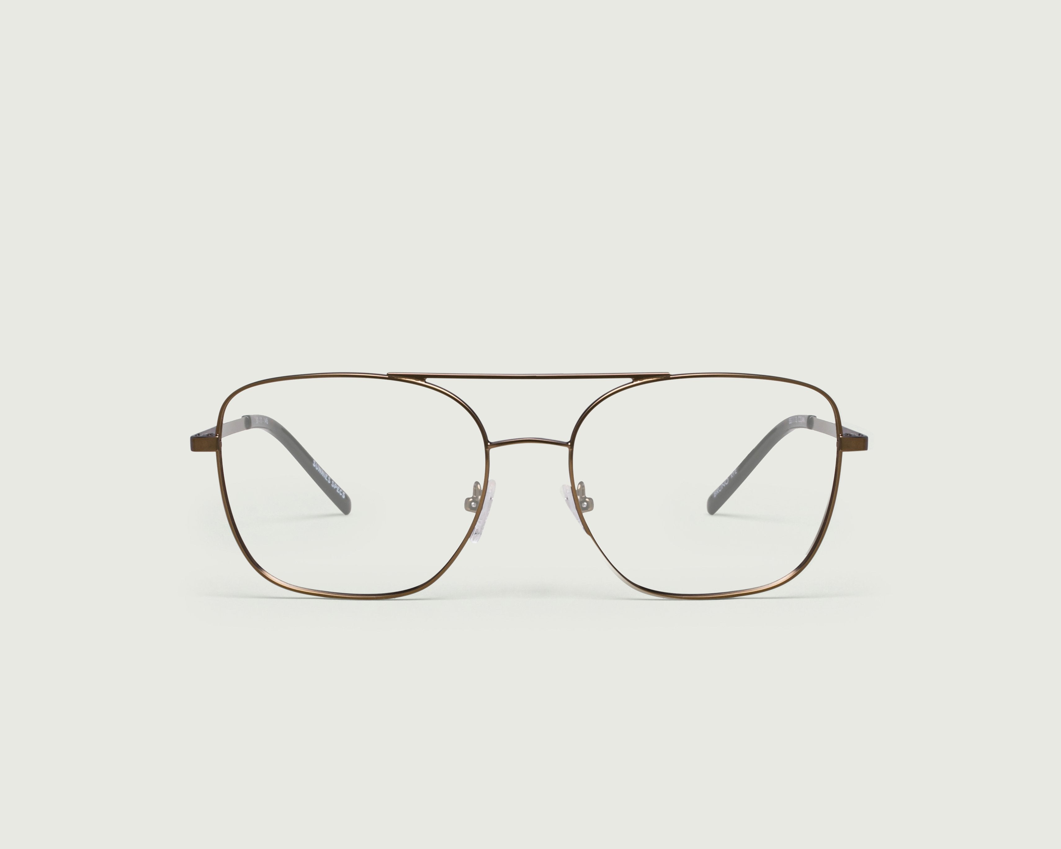 Rye::Bruno Eyeglasses pilot brown metal front