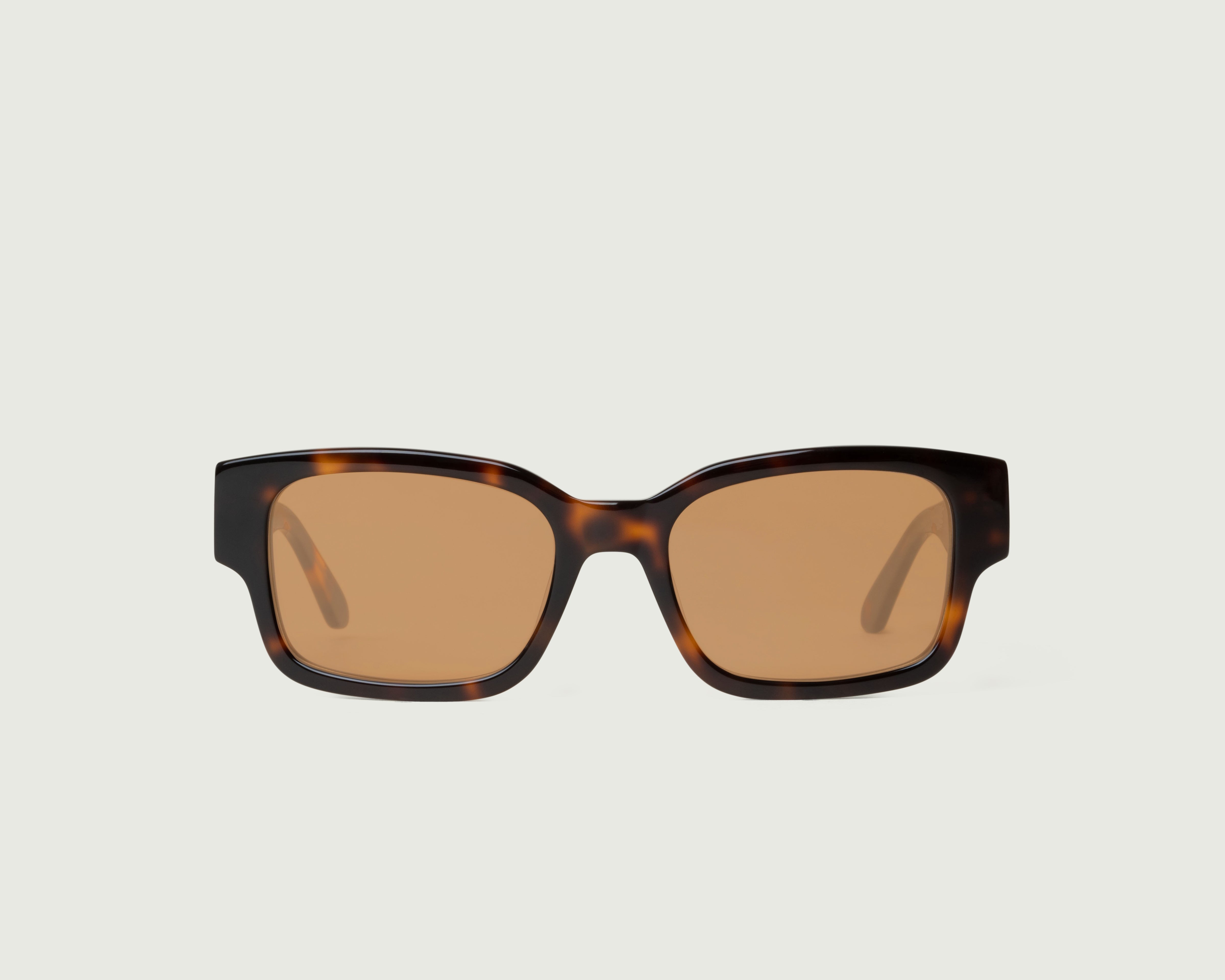 Safari Tort Apricot::Cal Sunglasses rectangle brown plastic front