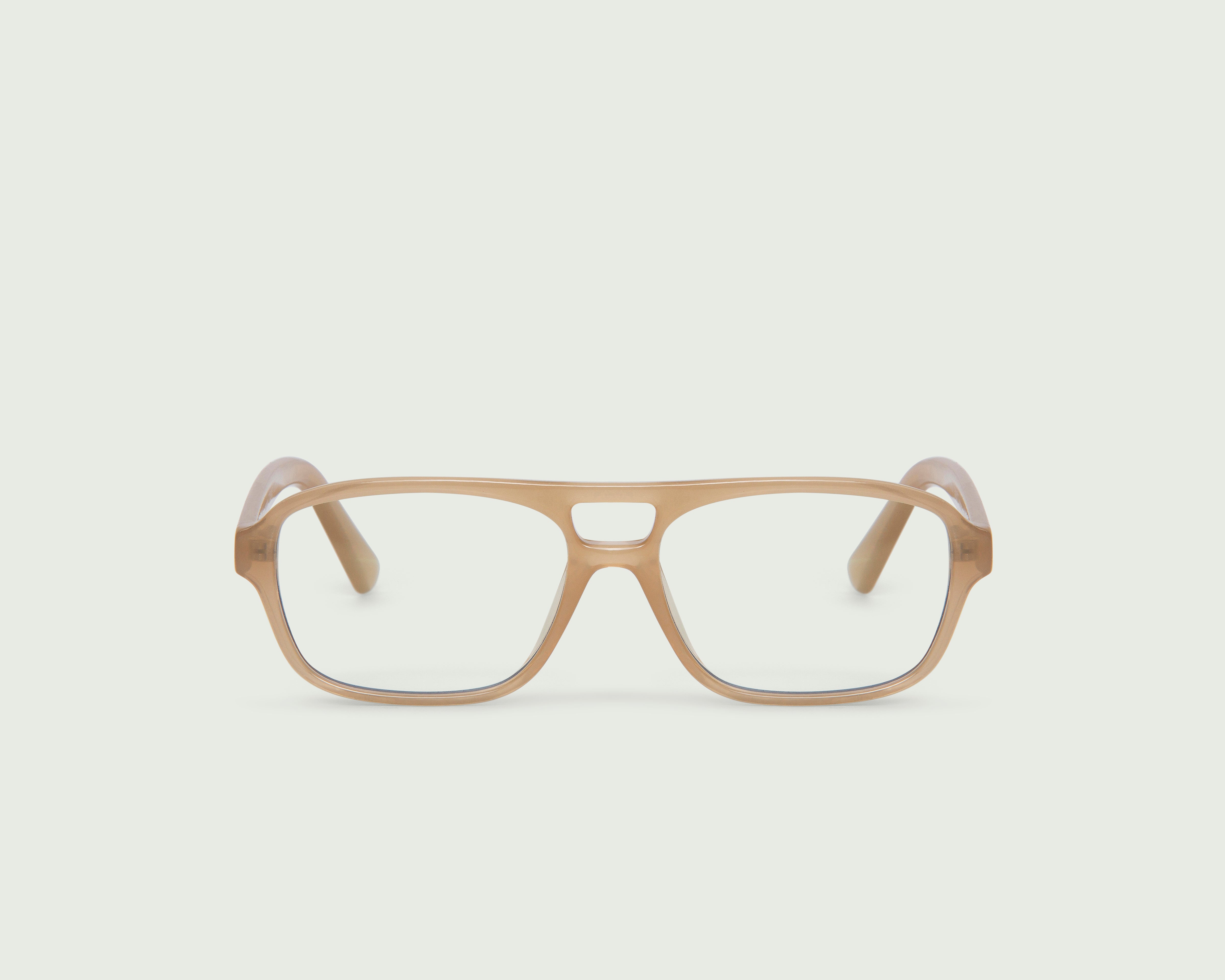 Beige::Tobias Anti-Radiation Glasses pilot brown recycled polyester front