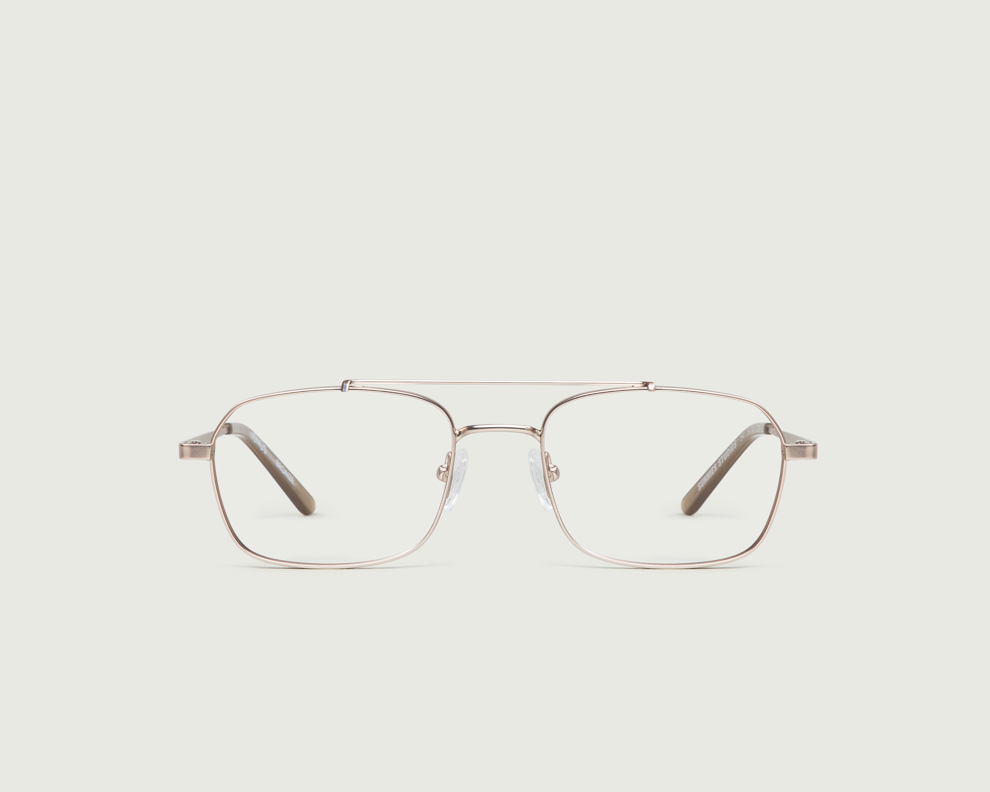 White Gold::Magnus Eyeglasses pilot gold metal front