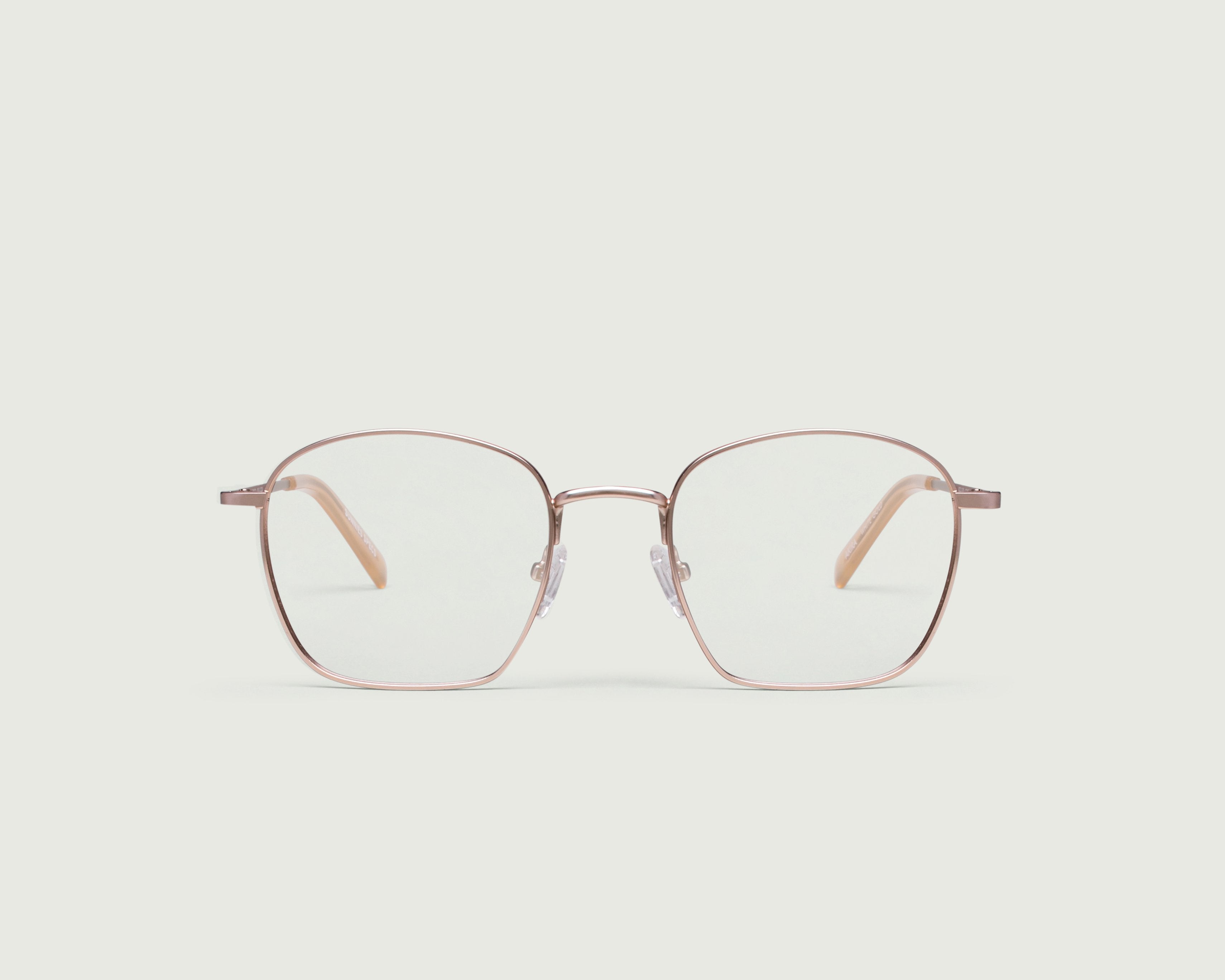 White Gold::Akira Eyeglasses square gold metal front