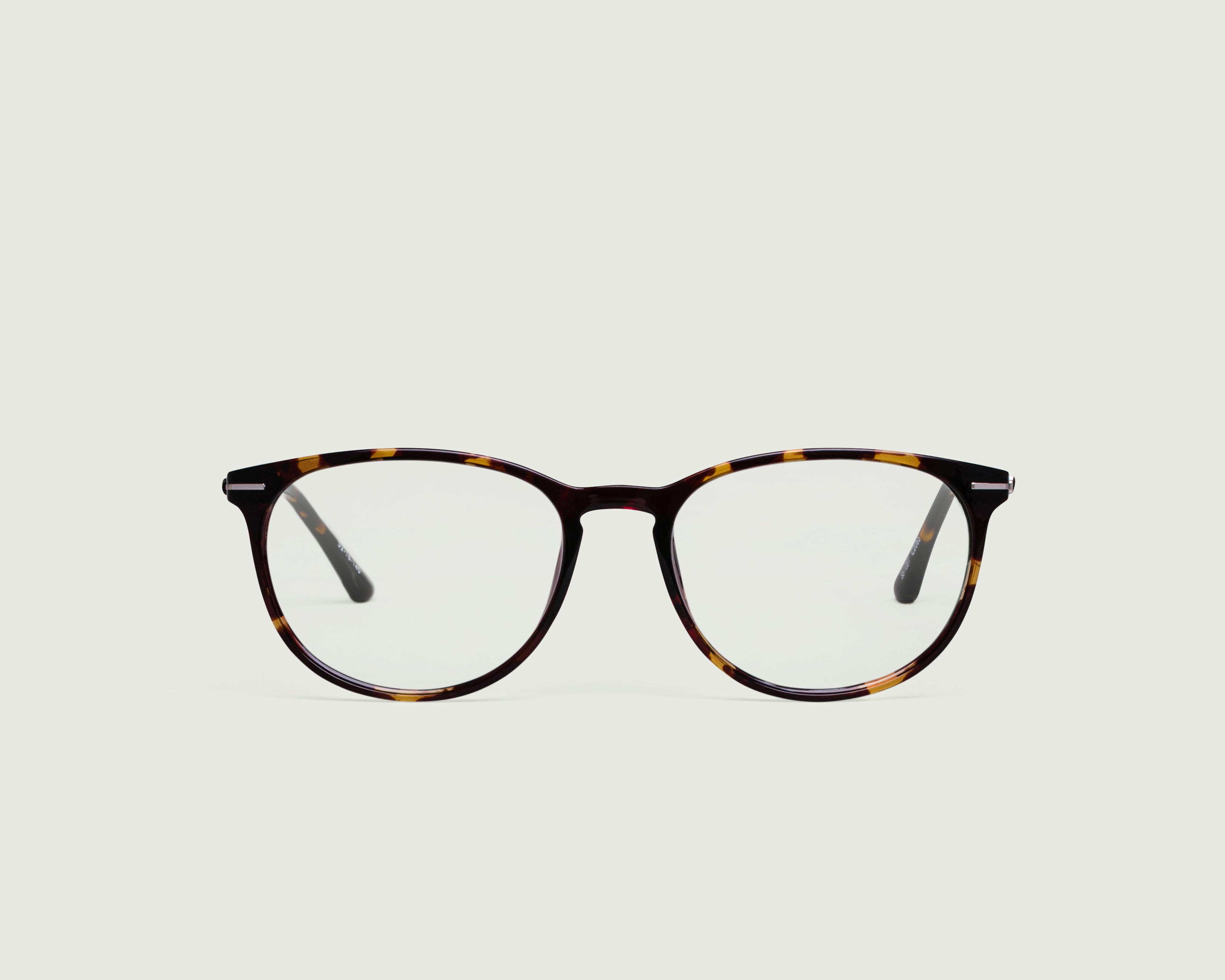 Dark Tort::Zola Eyeglasses round tort plastic front