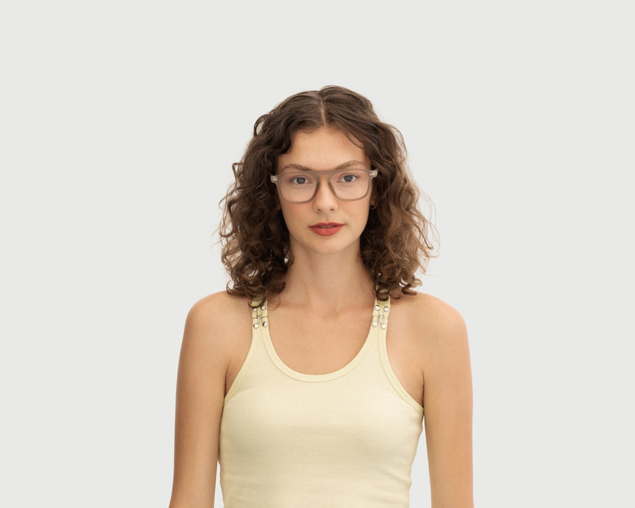 women Yann Anti-Radiation Glasses square brown plastic