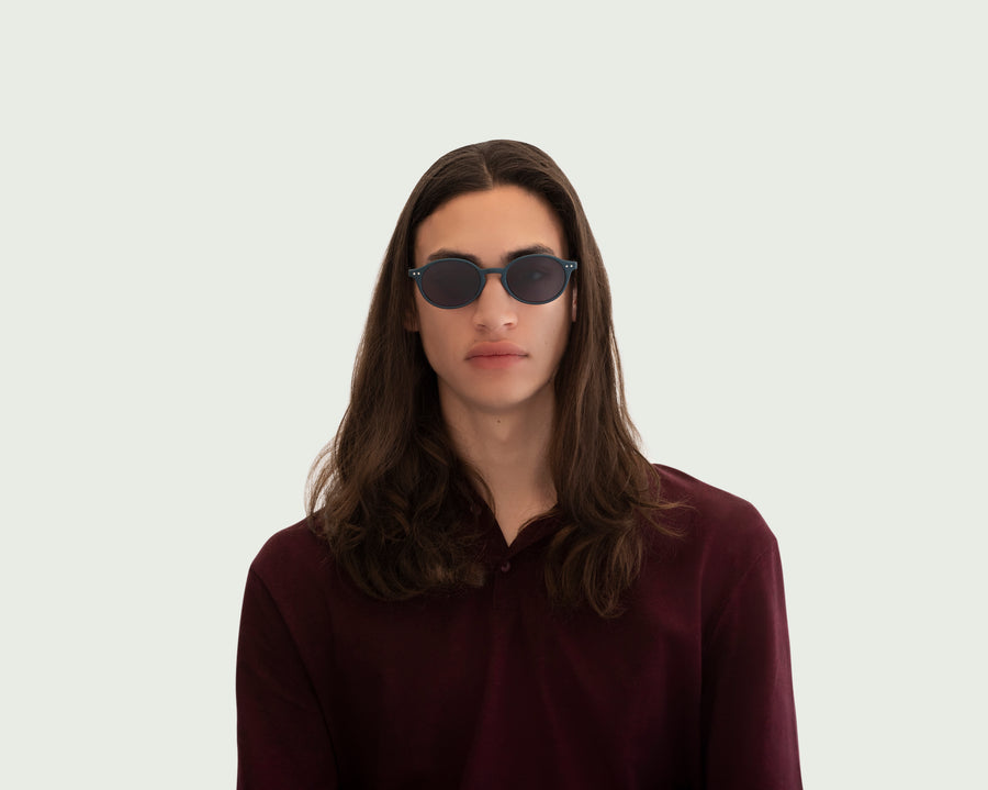 men Cormac Sunglasses round blue plastic
