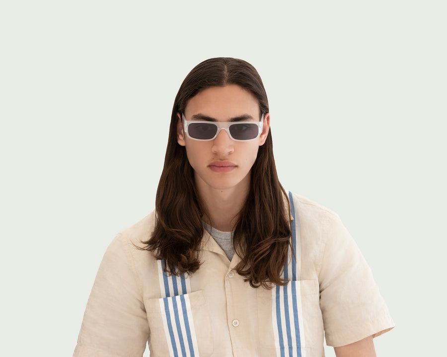 men Gomez Sunglasses rectangle white plastic
