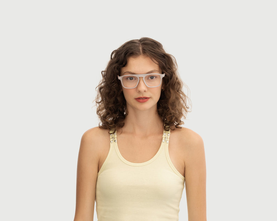 women Yann Anti-Radiation Glasses square white plastic