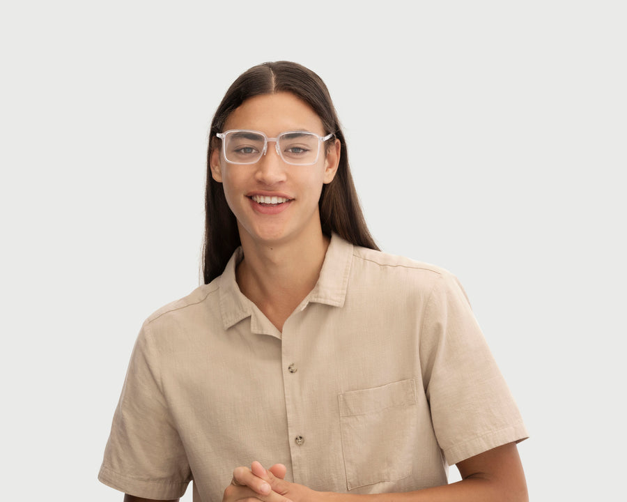 men Dex+ Eyeglasses square clear plastic