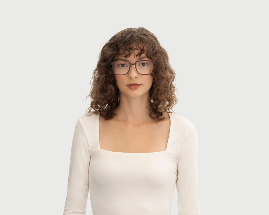 women Dex+ Eyeglasses square black acetate