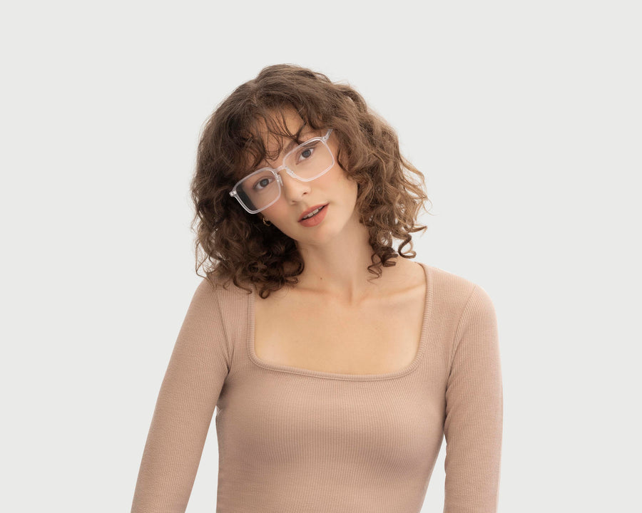 women Dex+ Eyeglasses square clear plastic