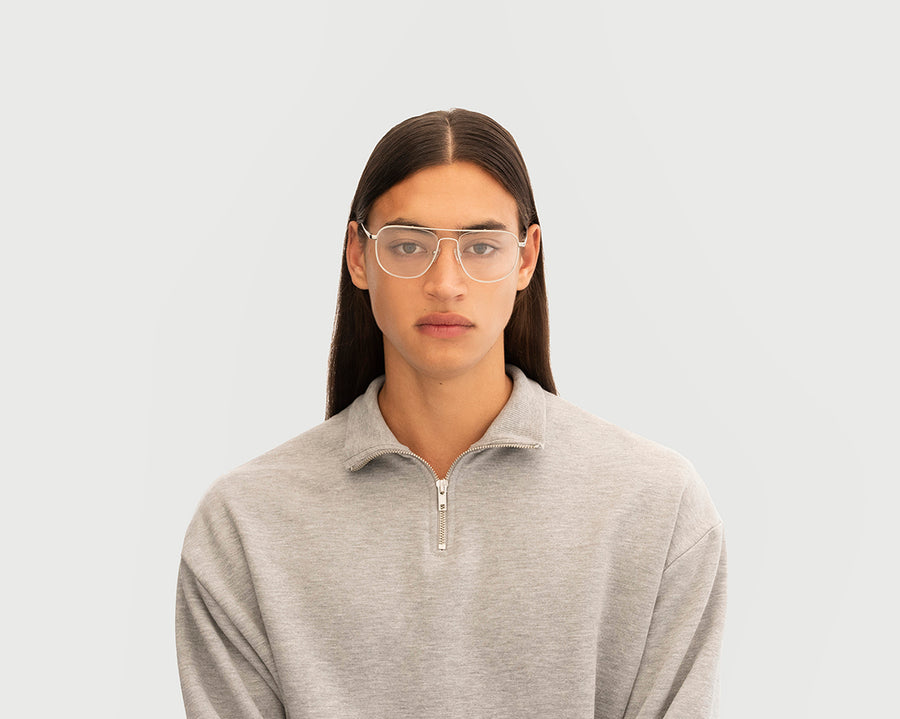 men Corso Eyeglasses square gray metal