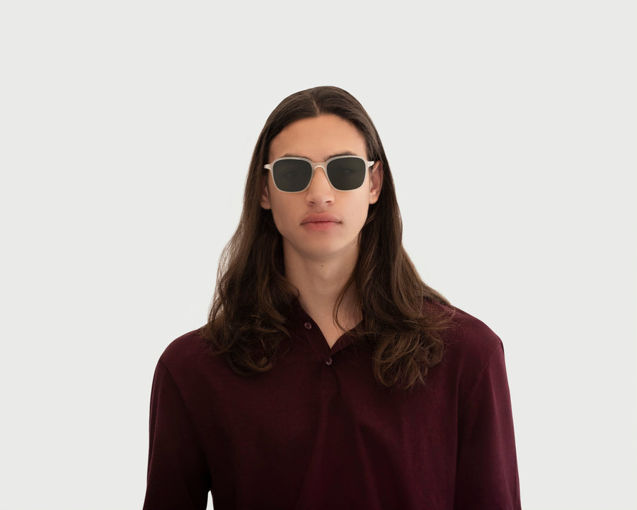 men Lazlo Sunglasses square clear plastic