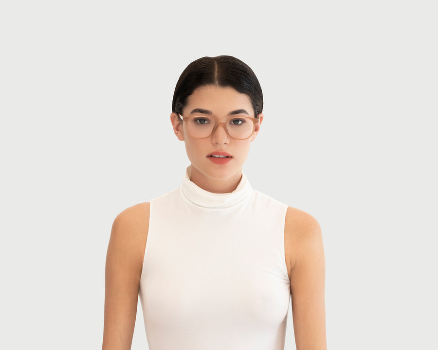 women Bleecker Eyeglasses square orange plastic