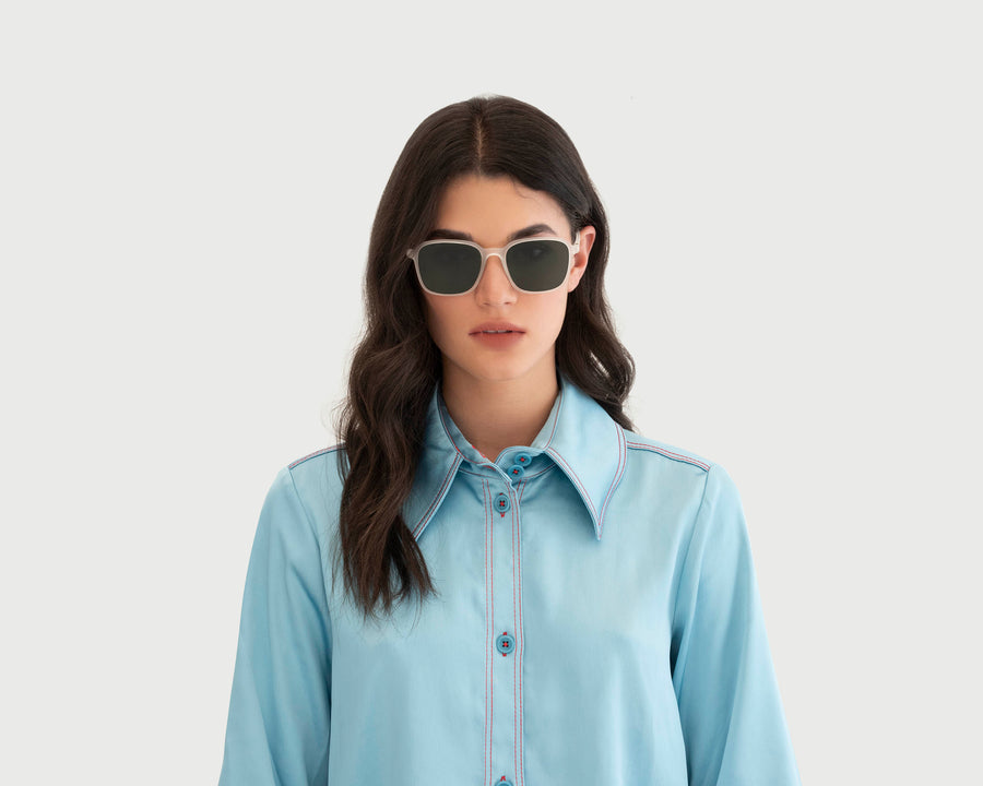 women Lazlo Sunglasses square clear plastic