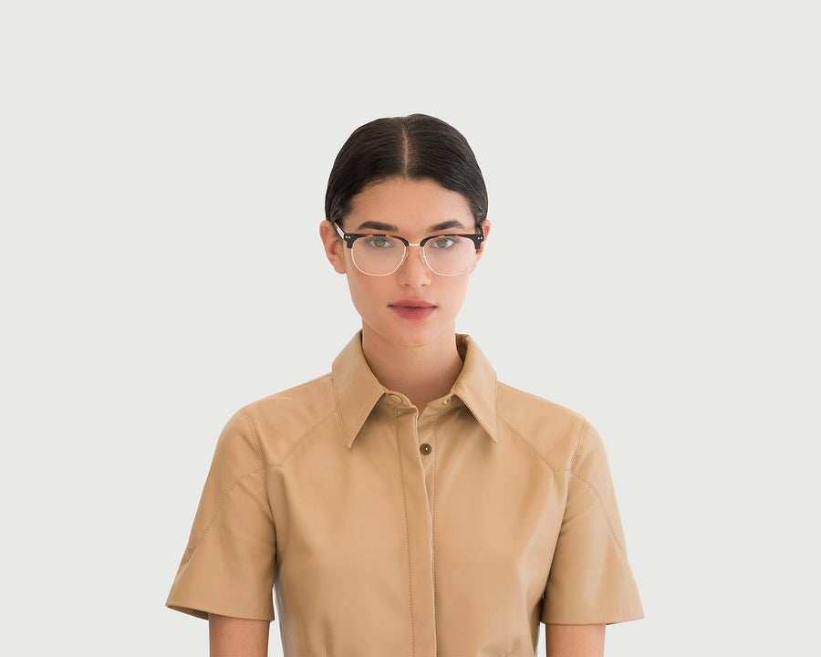women Madison Eyeglasses browline tort plastic