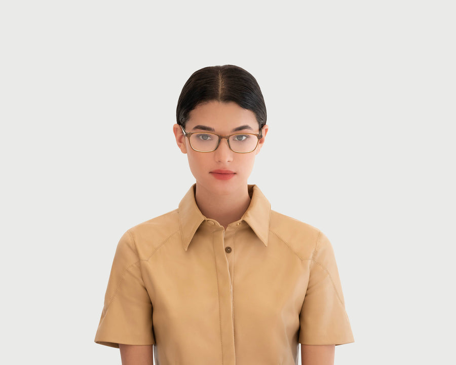 women Neal Eyeglasses rectangle brown plastic