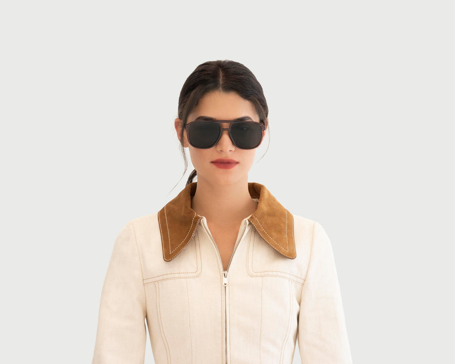 women Remo Sunglasses pilot brown plastic