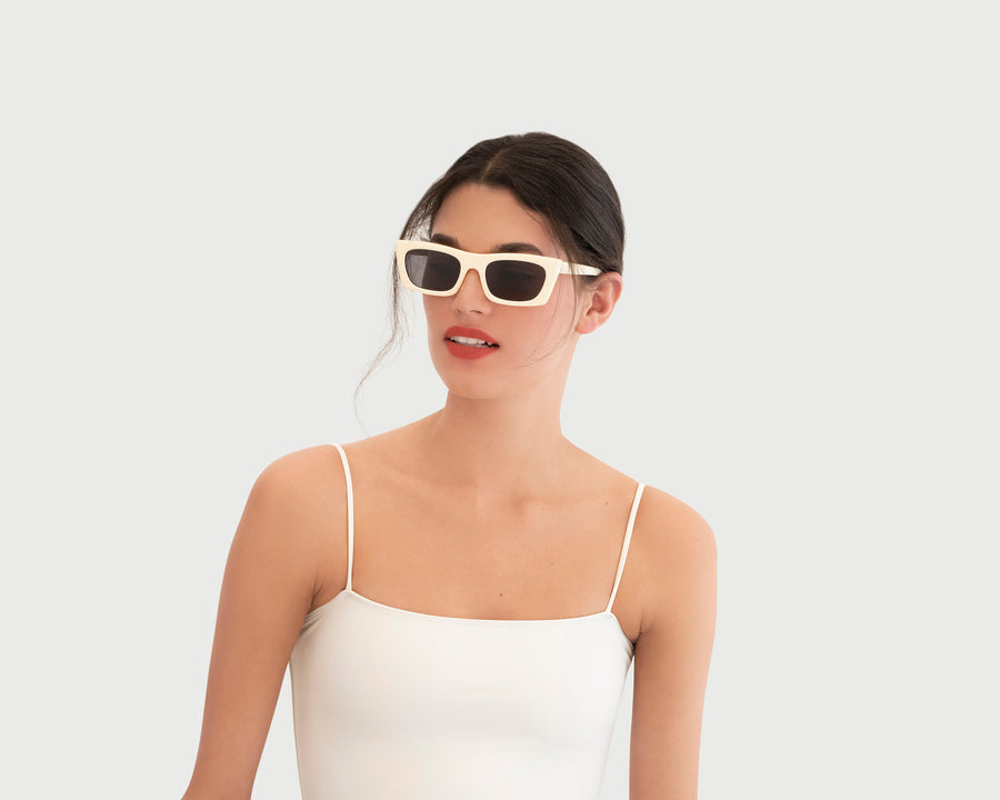 women Zio Sunglasses cat eye white plastic