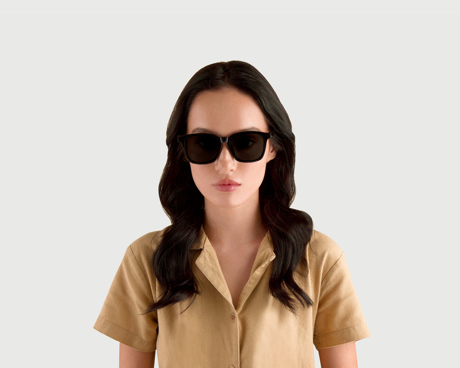 women Bennett Sunglasses square black plastic