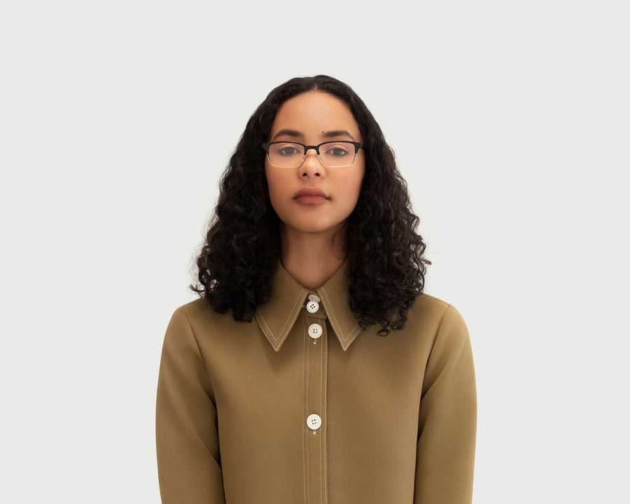 women Newton Eyeglasses rectangle black plastic