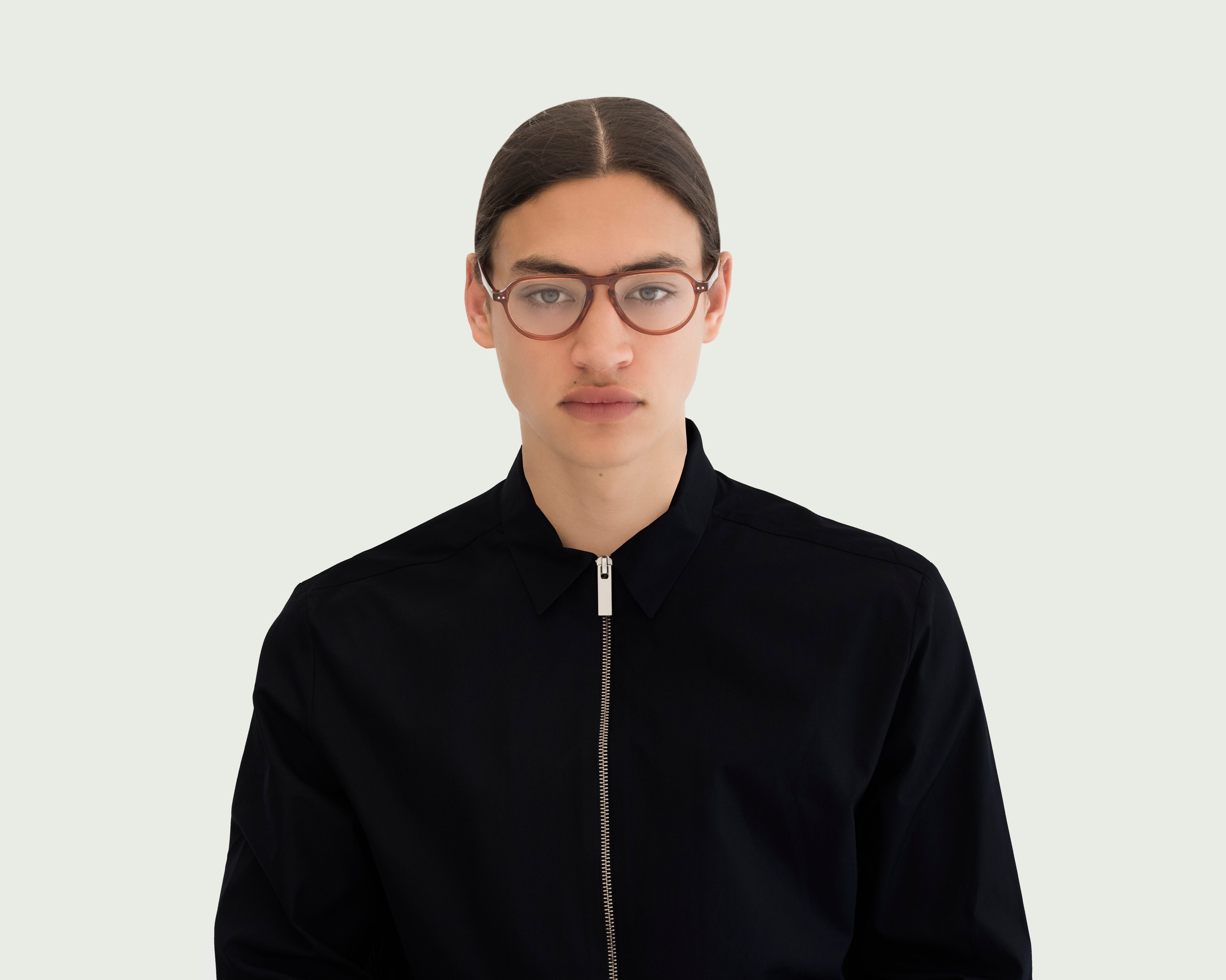 men Howser Eyeglasses pilot brown acetate
