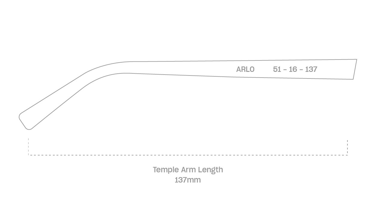 measurement::arm length Arlo Eyeglasses rectangle plastic