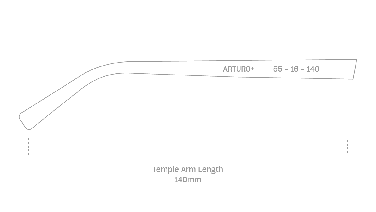 measurement::arm length Arturo+ Eyeglasses pilot acetate