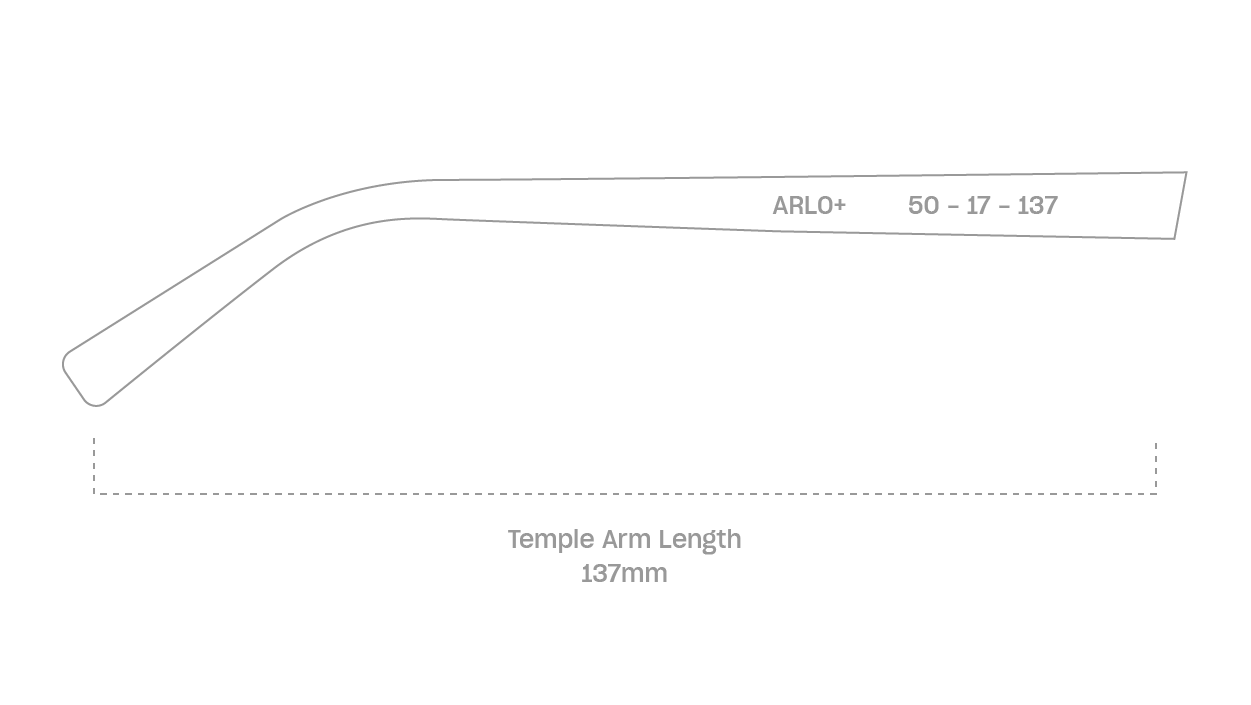 measurement::arm length Arlo+ Eyeglasses rectangle acetate