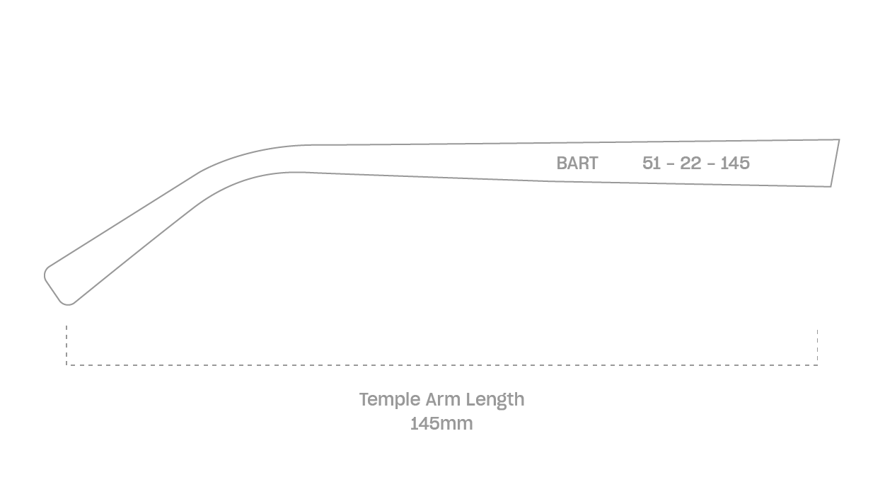 measurement::arm length Bart Eyeglasses rectangle acetate