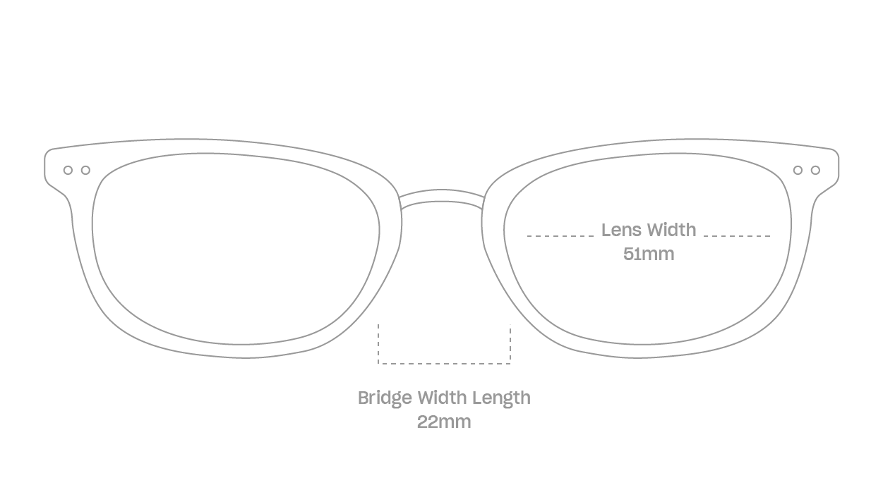 measurement::lens width Bart Eyeglasses rectangle acetate