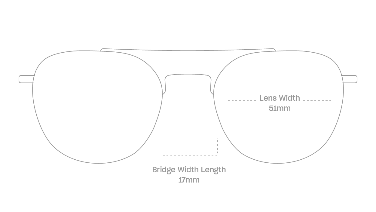 measurement::lens width Cohen Eyeglasses pilot metal