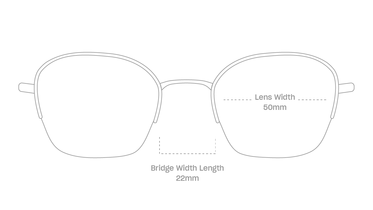 measurement::lens width Davis Eyeglasses square metal