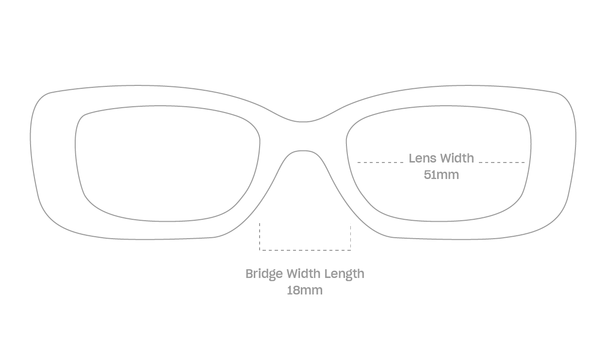 measurement::lens width Domino Sunglasses rectangle plastic