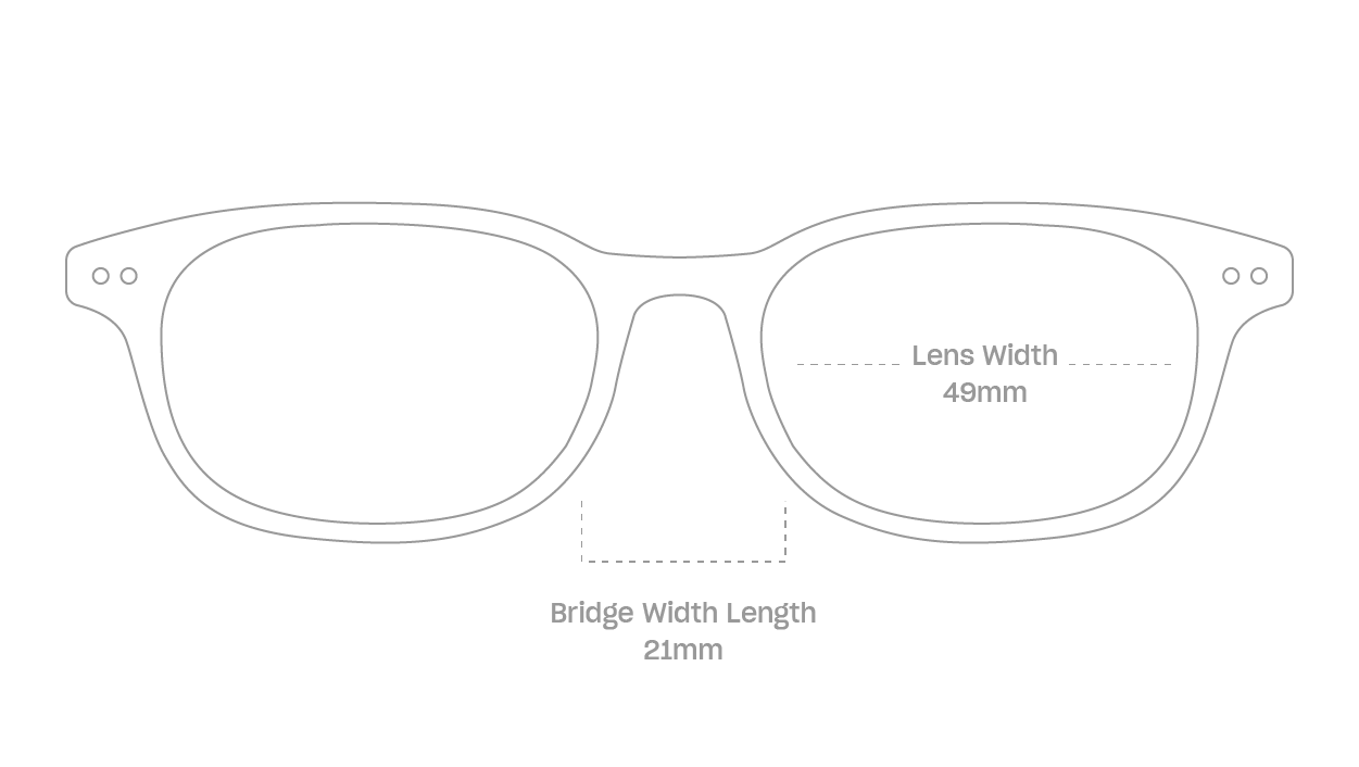 measurement::lens width Ernest Eyeglasses rectangle acetate