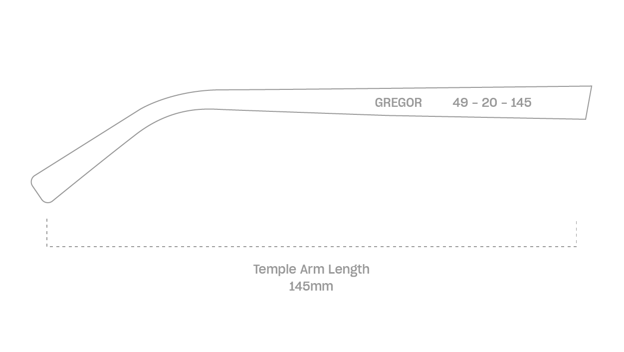 measurement::arm length Gregor Eyeglasses browline acetate