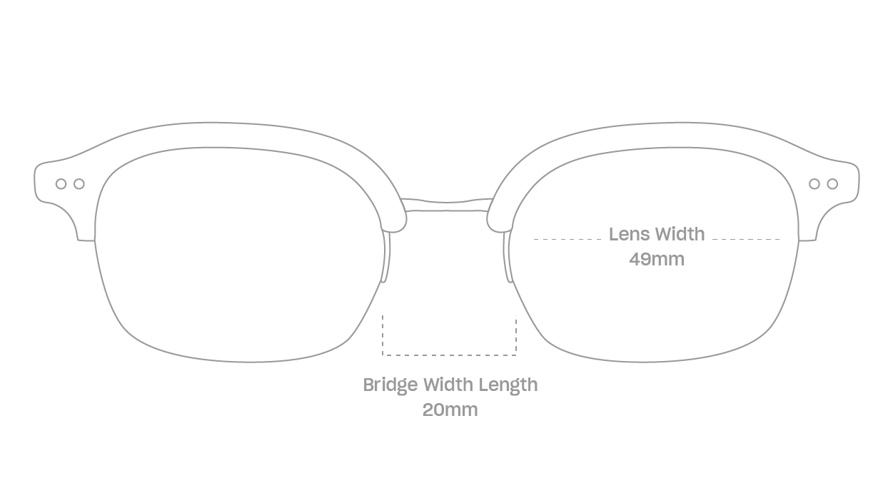 measurement::lens width Gregor Eyeglasses browline acetate