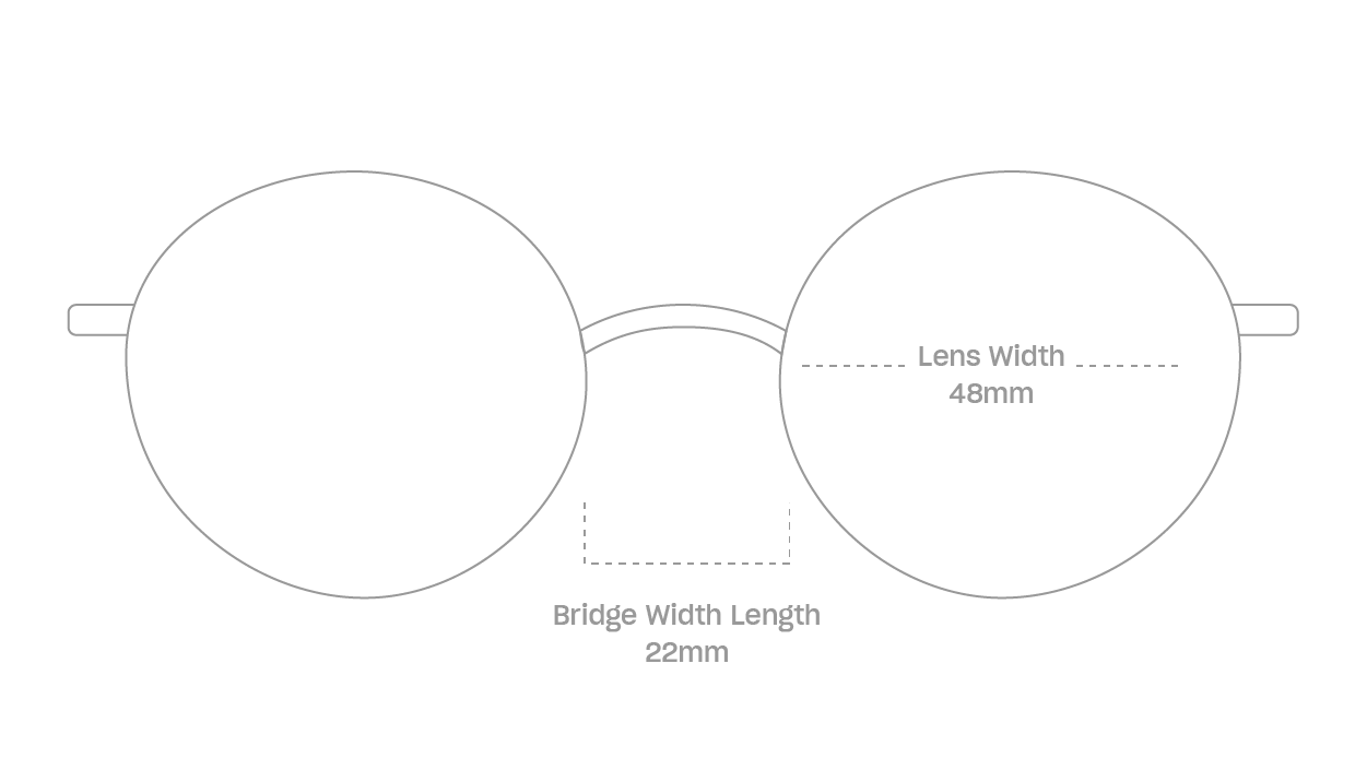 measurement::lens width Hiro Eyeglasses round metal