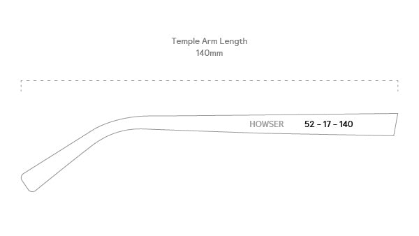 measurement::arm length Howser Eyeglasses pilot acetate