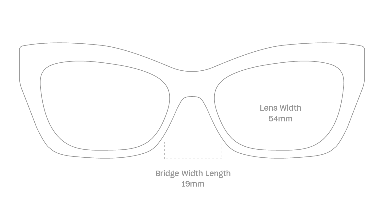 measurement::lens width Lexa Sunglasses cat eye plastic