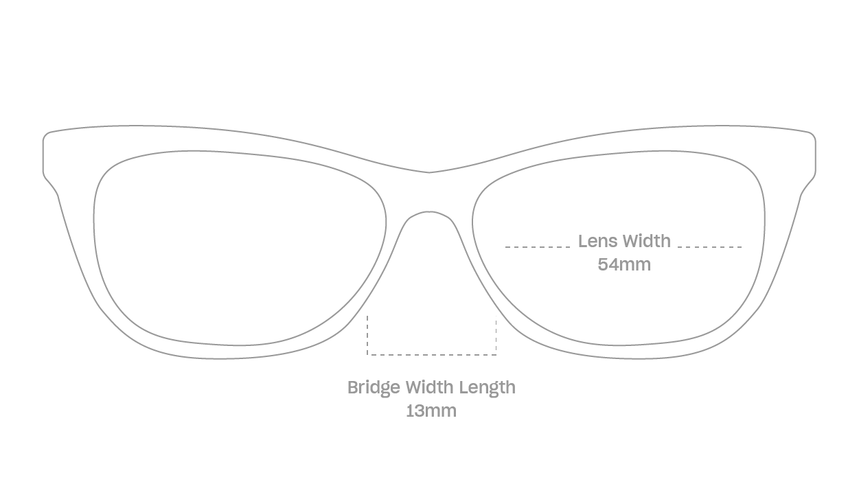 measurement::lens width Lucille Eyeglasses cat eye acetate
