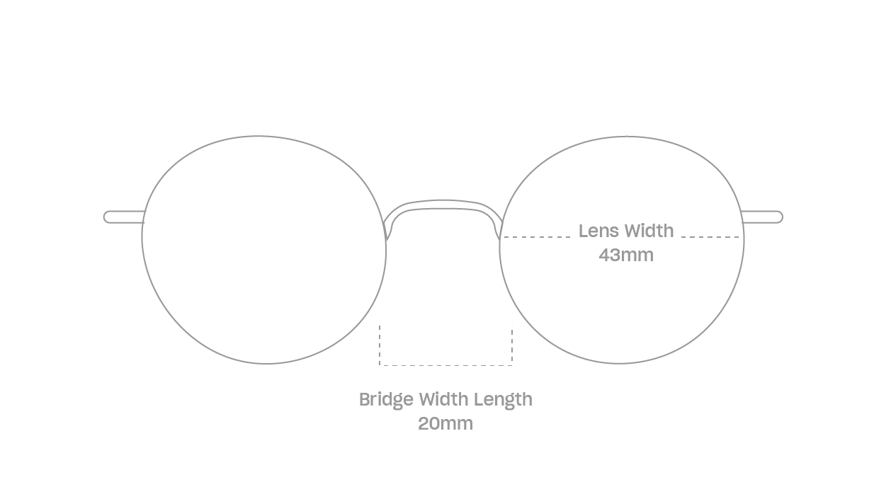measurement::lens width Radcliff Eyeglasses round metal