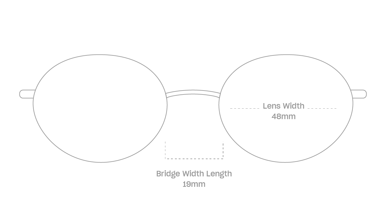 measurement::lens width Reese Eyeglasses round metal